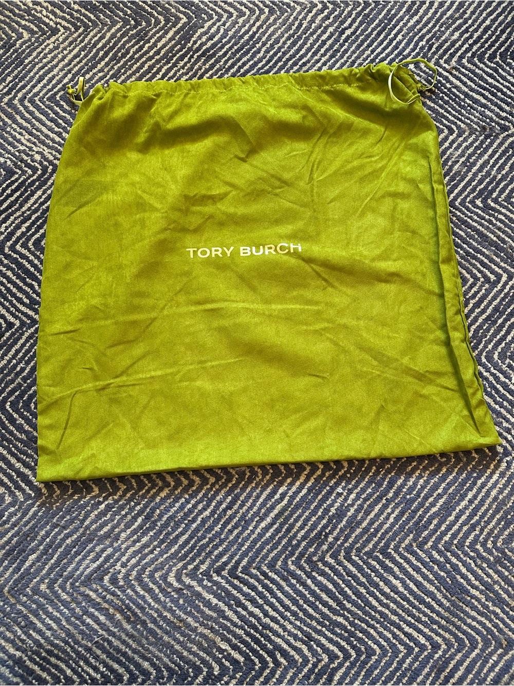 Large Tory Burch Olive Green Drawstring Dust Bag